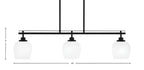 Odyssey Three Light Island Pendant in Matte Black with 6" White Marble Shade