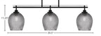 Odyssey Three Light Island Pendant in Matte Black with 7.5" Smoke Textured Shade