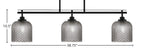 Odyssey Three Light Island Pendant in Matte Black with 7" Smoke Textured Shade