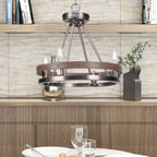 Belmont Four Light Chandelier in Graphite & Painted Distressed Wood-look Metal