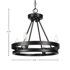 Belmont Four Light Chandelier in Matte Black