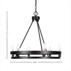Belmont Six Light Chandelier in Matte Black