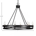 Belmont Eight Light Chandelier in Matte Black