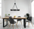Belmont Eight Light Chandelier in Matte Black