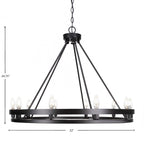 Belmont Ten Light Chandelier in Matte Black