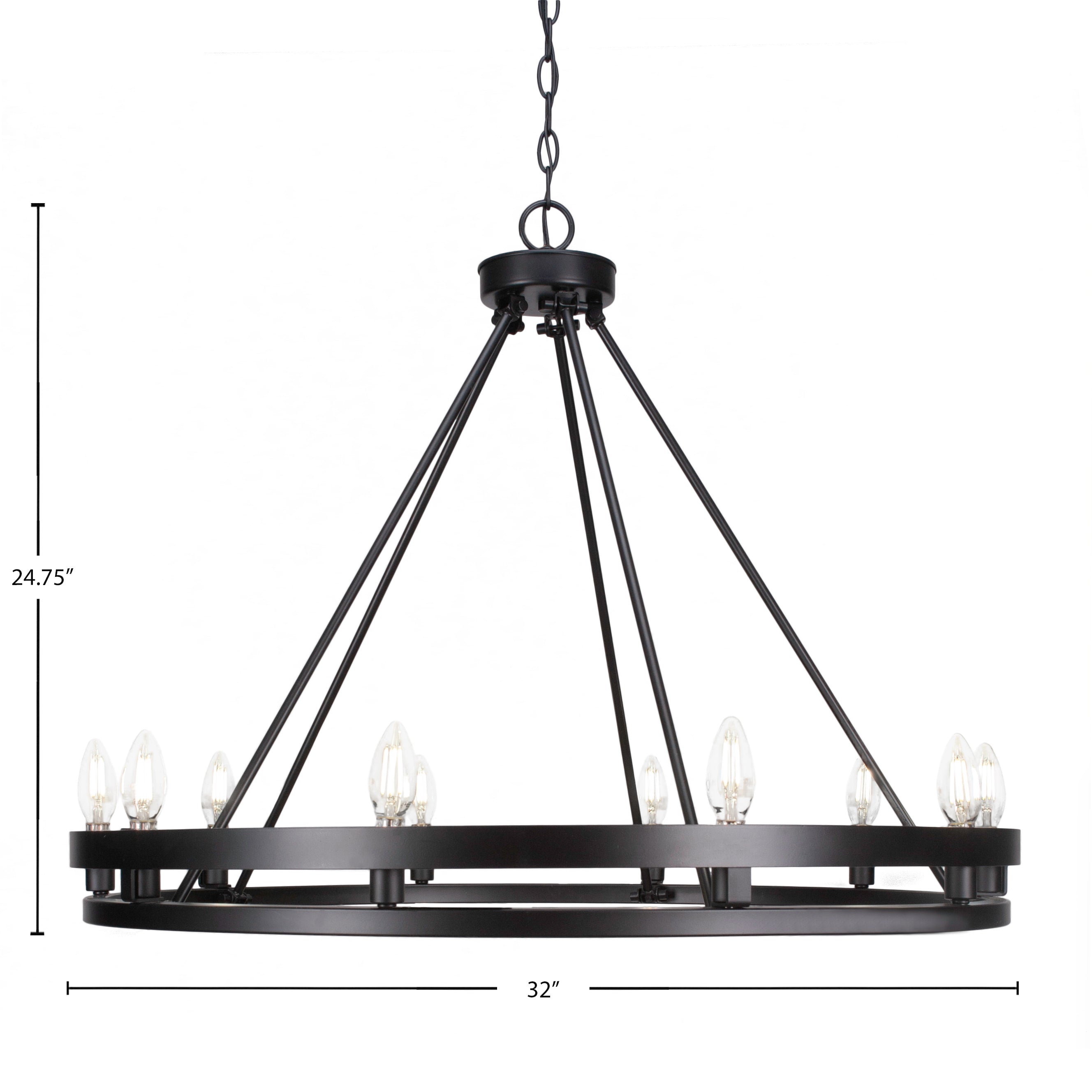 Belmont Ten Light Chandelier in Matte Black