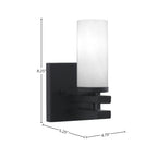 Belmont One Light Wall Sconce in Matte Black with 2.5" White Marble Shade