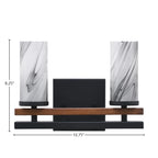 Belmont Two Light Bath Bar in Matte Black & Painted Wood-look Metal with 2.5" Onyx Swirl Shade