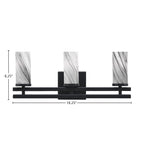 Belmont Three Light Bath Bar in Matte Black with 2.5" Onyx Swirl Shade