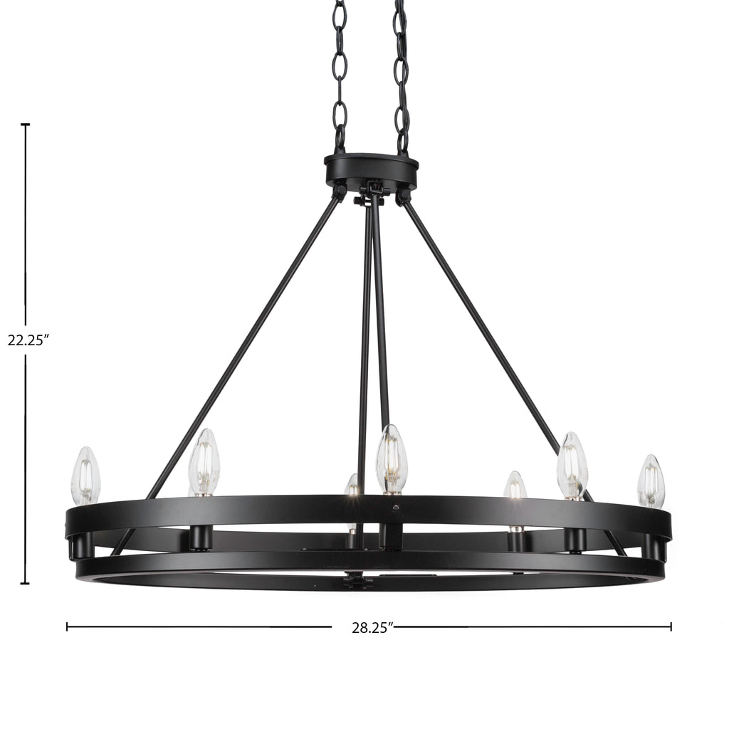 Belmont Eight Light Chandelier in Matte Black