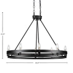 Belmont Eight Light Chandelier in Matte Black