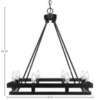 Belmont Eight Light Chandelier in Matte Black