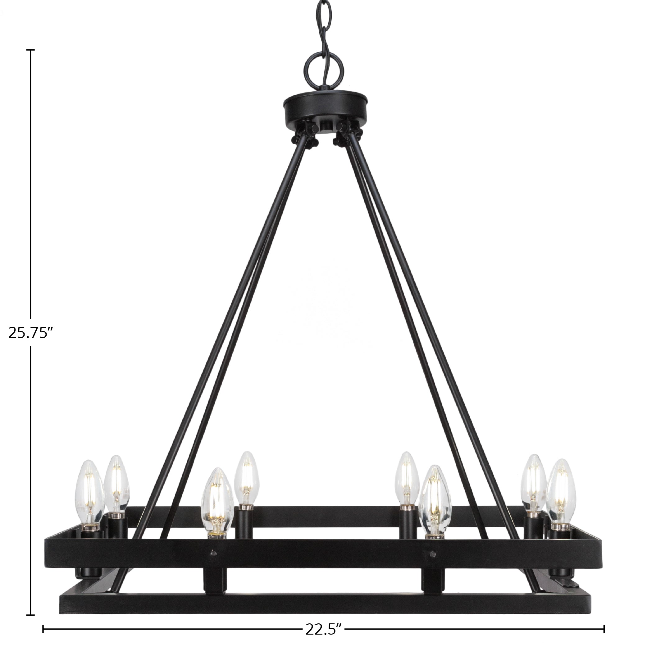 Belmont Eight Light Chandelier in Matte Black