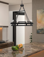 Belmont Eight Light Chandelier in Matte Black