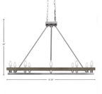 Belmont Ten Light Island Pendant in Graphite & Painted Distressed Wood-look Metal