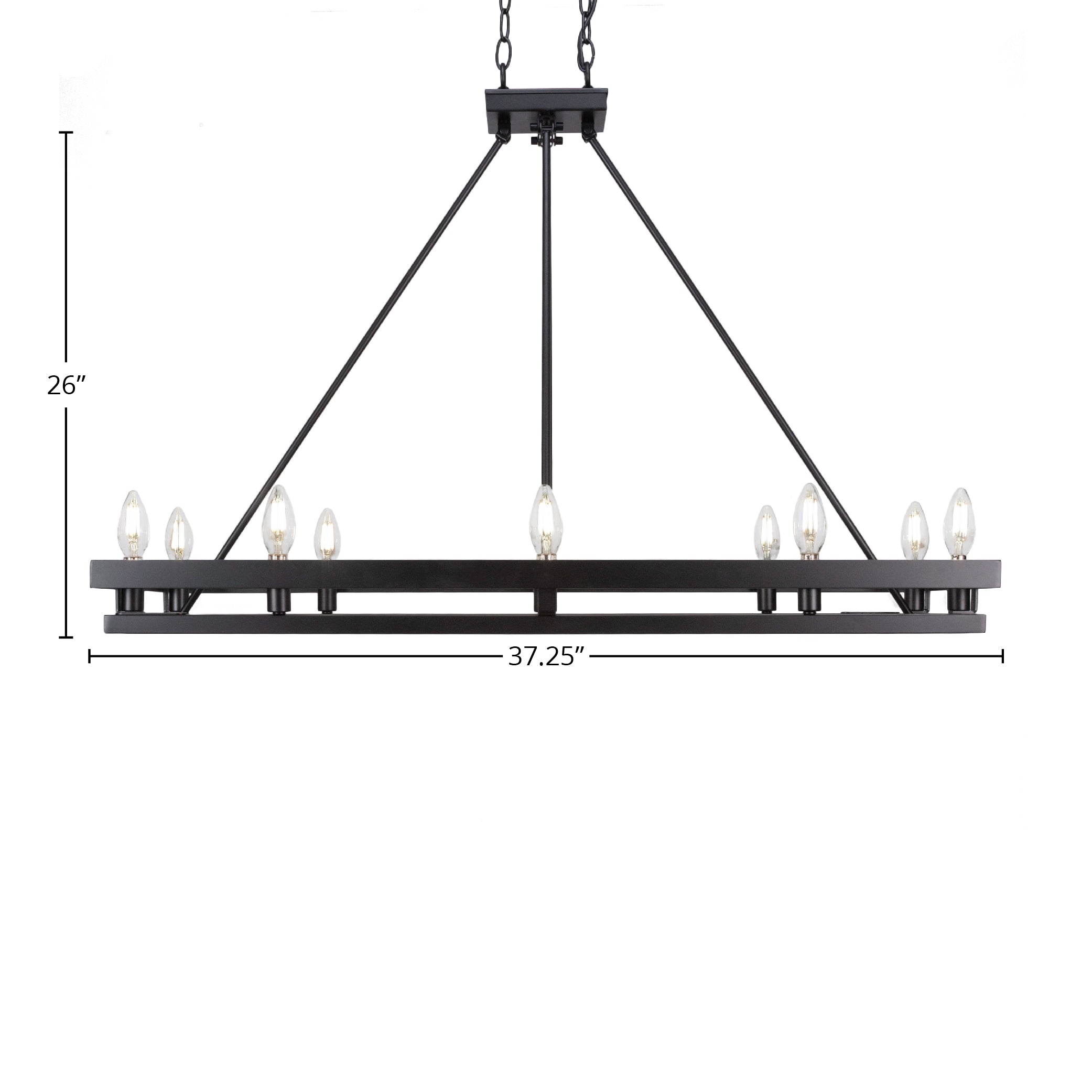 Belmont Ten Light Island Pendant in Matte Black