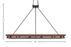 Belmont 12 Light Island Pendant in Matte Black & Painted Wood-look Metal