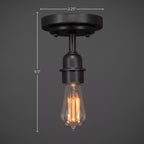 Vintage One Light Semi-Flush Mount in Dark Granite with 60 watt Amber Antique Shade