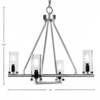 Trinity Four Light Chandelier in Graphite with 2.5" Clear Bubble Shade