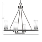 Trinity Four Light Chandelier in Graphite with 2.5" Onyx Swirl Shade