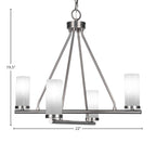 Trinity Four Light Chandelier in Graphite with 2.5" White Marble Shade