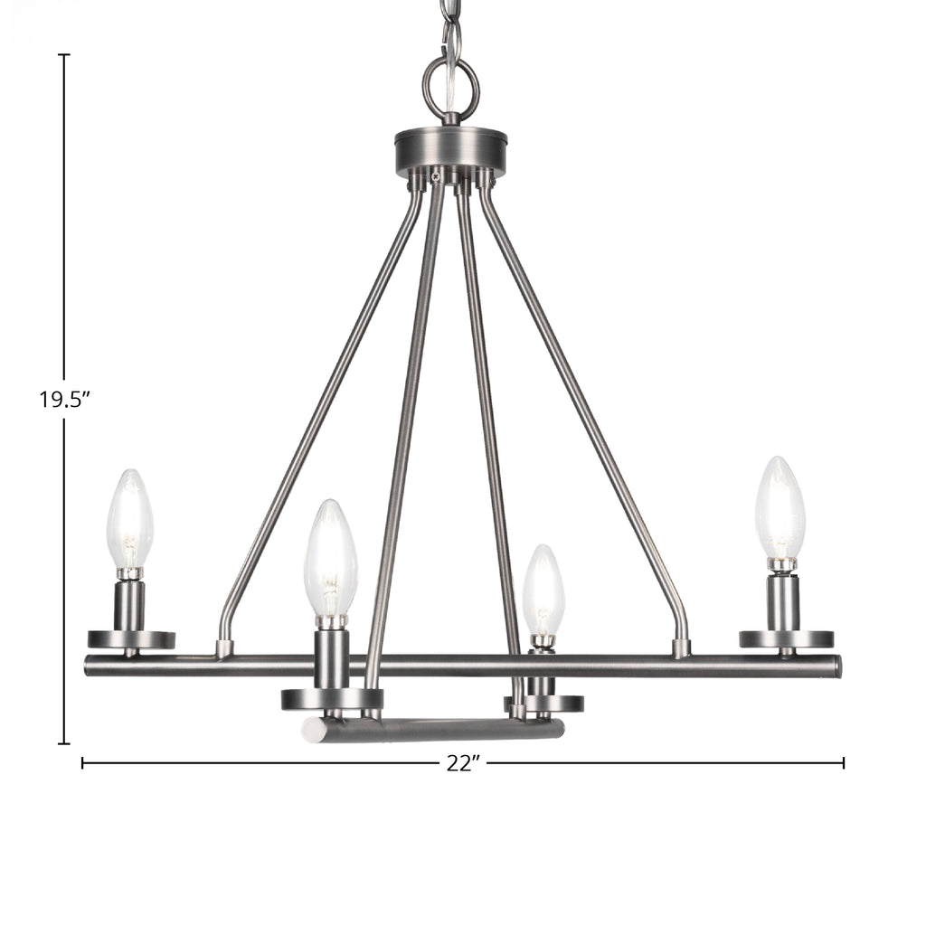 Trinity Four Light Chandelier in Graphite