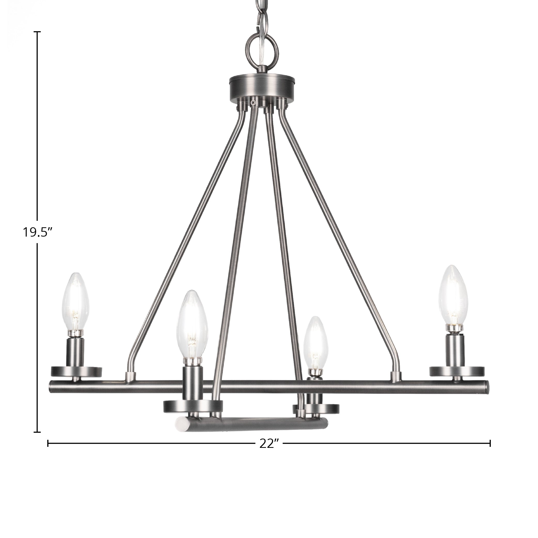 Trinity Four Light Chandelier in Graphite