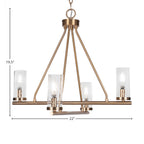 Trinity Four Light Chandelier in New Age Brass with 2.5" Clear Bubble Shade