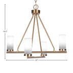 Trinity Four Light Chandelier in New Age Brass with 2.5" White Marble Shade