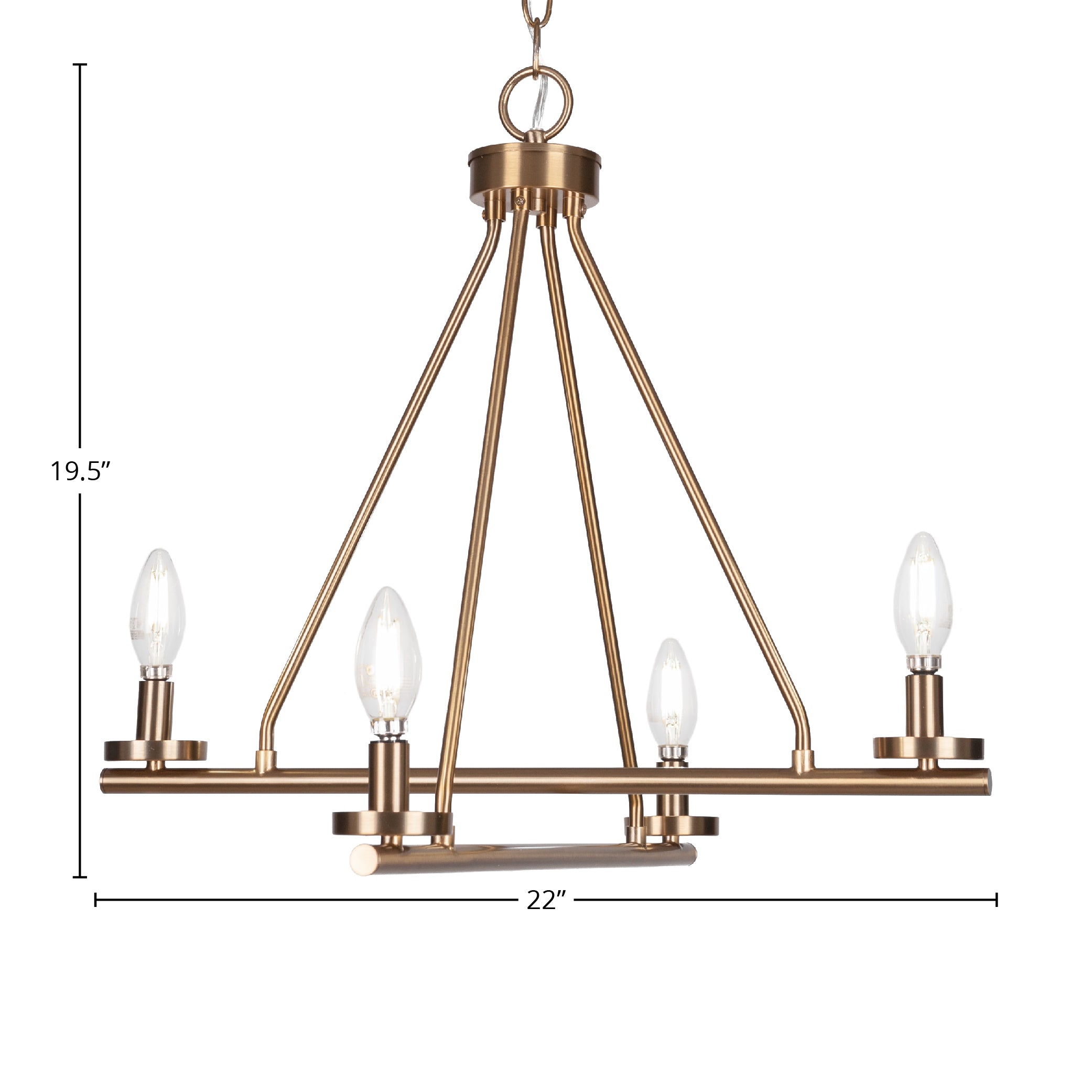 Trinity Four Light Chandelier in New Age Brass
