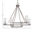 Trinity Six Light Chandelier in Graphite with 2.5" Clear Bubble Shade