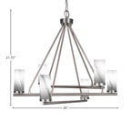 Trinity Six Light Chandelier in Graphite with 2.5" Onyx Swirl Shade
