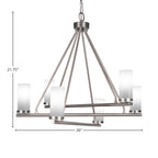 Trinity Six Light Chandelier in Graphite with 2.5" White Marble Shade
