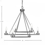 Trinity Six Light Chandelier in Graphite