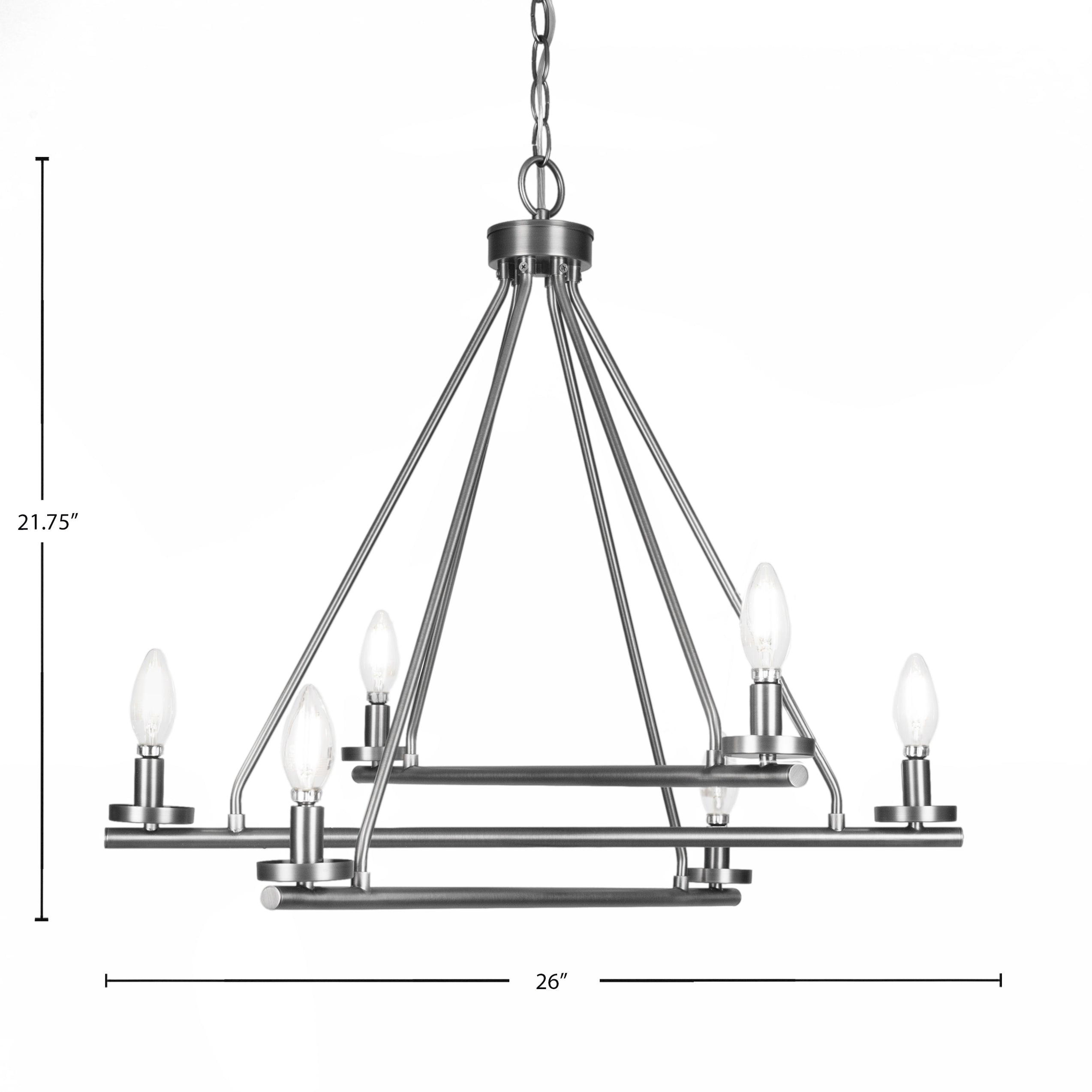 Trinity Six Light Chandelier in Graphite