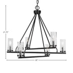 Trinity Six Light Chandelier in Matte Black with 2.5" Clear Bubble Shade