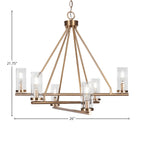 Trinity Six Light Chandelier in New Age Brass with 2.5" Clear Bubble Shade