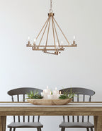 Trinity Six Light Chandelier in New Age Brass