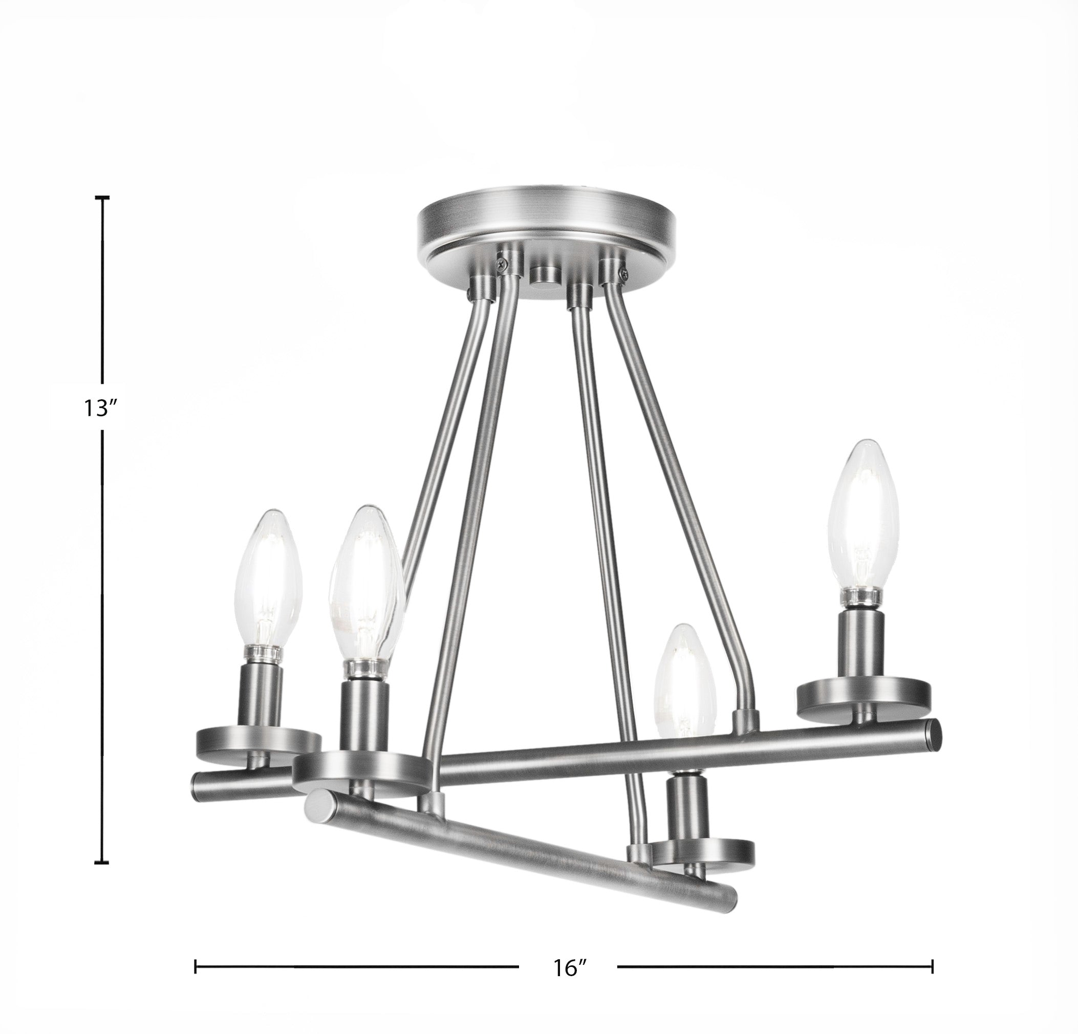 Trinity Four Light Semi-Flush Mount in Graphite