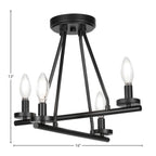 Trinity Four Light Semi-Flush Mount in Matte Black
