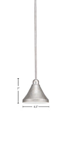 Vintage One Light Mini Pendant in Aged Silver with 7" Aged Silver Cone Metal Shade Shade