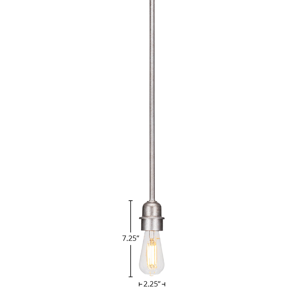 Vintage LED Mini Pendant in Aged Silver with Clear Antique LED Shade