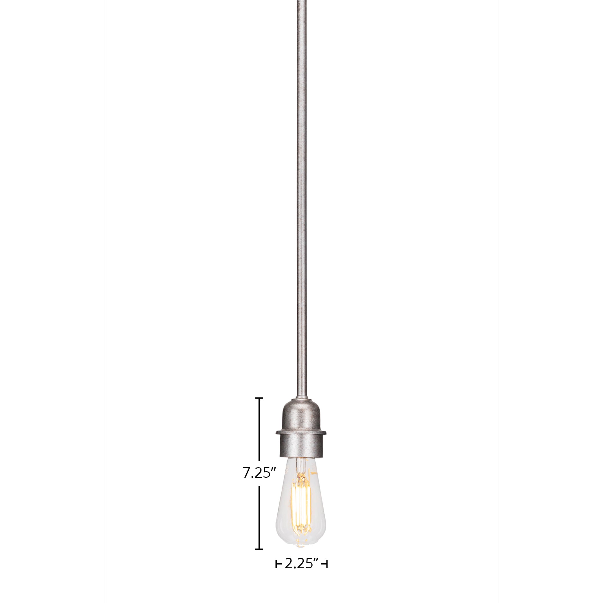 Vintage LED Mini Pendant in Aged Silver with Clear Antique LED Shade