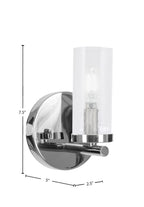 Trinity One Light Wall Sconce in Chrome with 2.5" Clear Bubble Shade