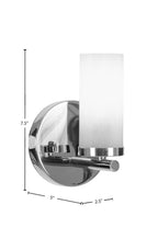 Trinity One Light Wall Sconce in Chrome with 2.5" White Marble Shade