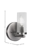 Trinity One Light Wall Sconce in Graphite with 2.5" Clear Bubble Shade