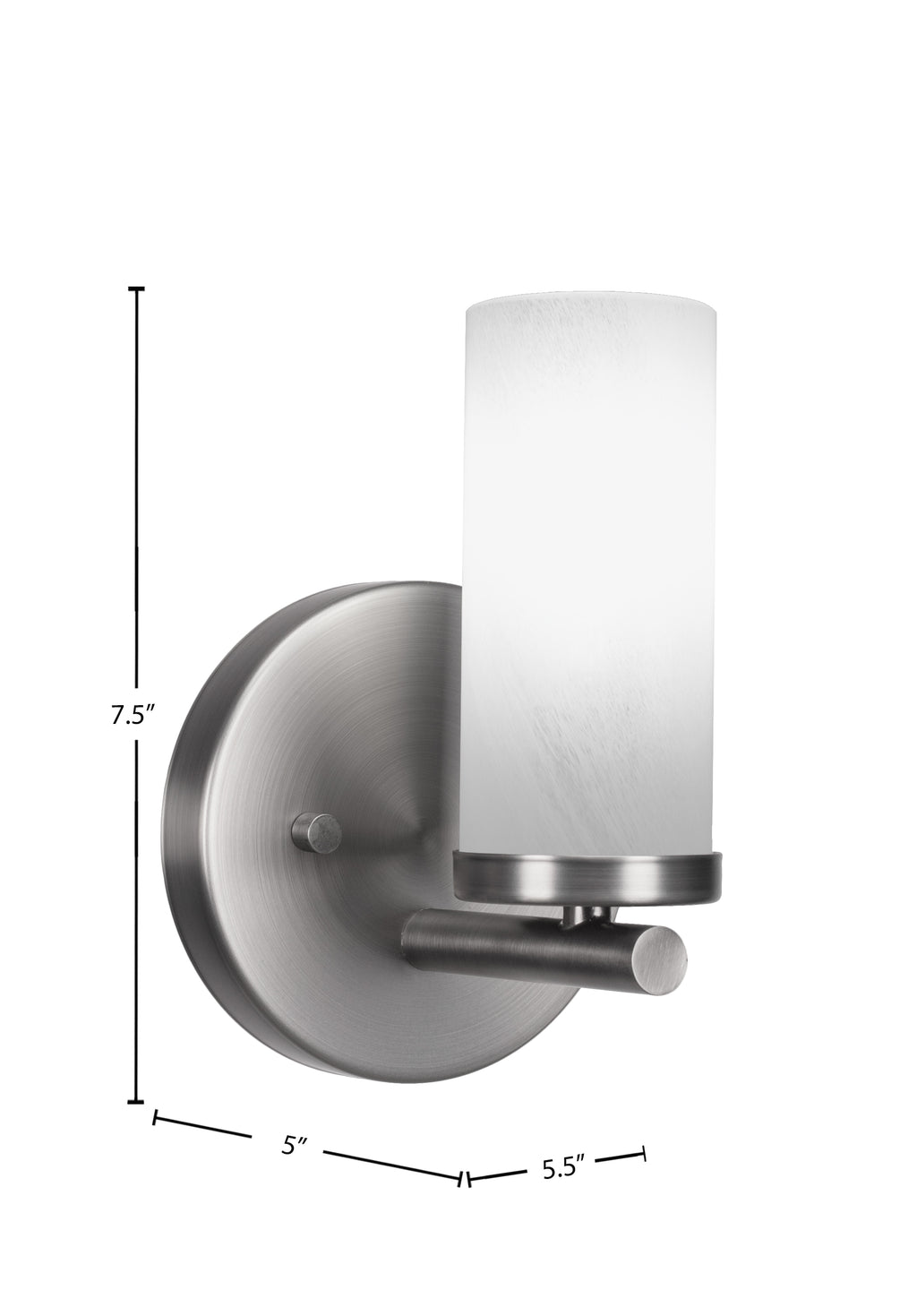 Trinity One Light Wall Sconce in Graphite with 2.5" White Marble Shade