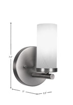 Trinity One Light Wall Sconce in Graphite with 2.5" White Marble Shade