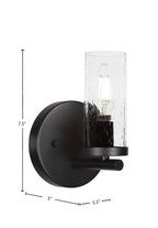 Trinity One Light Wall Sconce in Matte Black with 2.5" Clear Bubble Shade