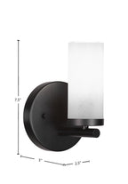 Trinity One Light Wall Sconce in Matte Black with 2.5" White Marble Shade